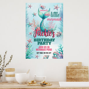 Cute and Colourful Mermaid Poster