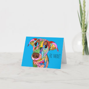Cute and Colourful Mixed Breed Dog Greeting Card