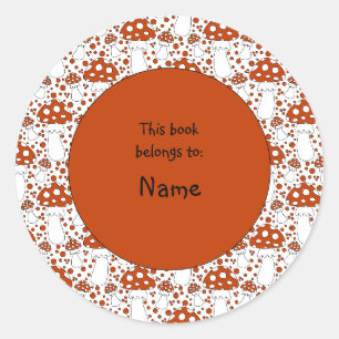 cute and colourful mushroom  classic round sticker
