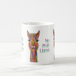 Cute and Colourful No Prob Llama Mug