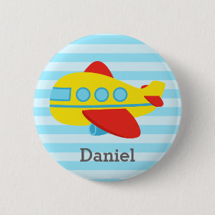 Cute and Colourful Passenger Aeroplane, for Boys 2 Inch Round Button