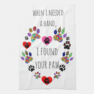 Cute and Colourful Paw Print Kitchen Towel