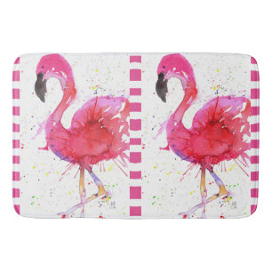 Cute and Colourful Pink Flamingo Bath Mat