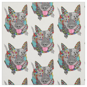 Cute and Colourful Pitbull Fabric