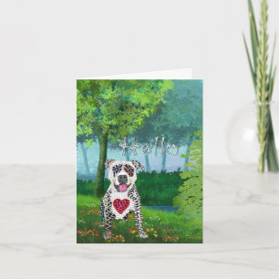 Cute and Colourful Pitbull Greeting Card