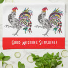 Cute and Colourful Rooster Kitchen Towel