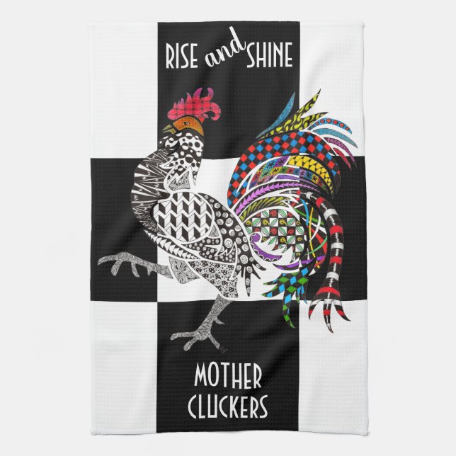 Cute and Colourful Rooster Kitchen Towel (Vertical)