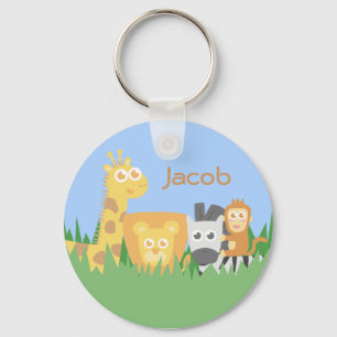 Cute and Colourful Safari Animals Keychain