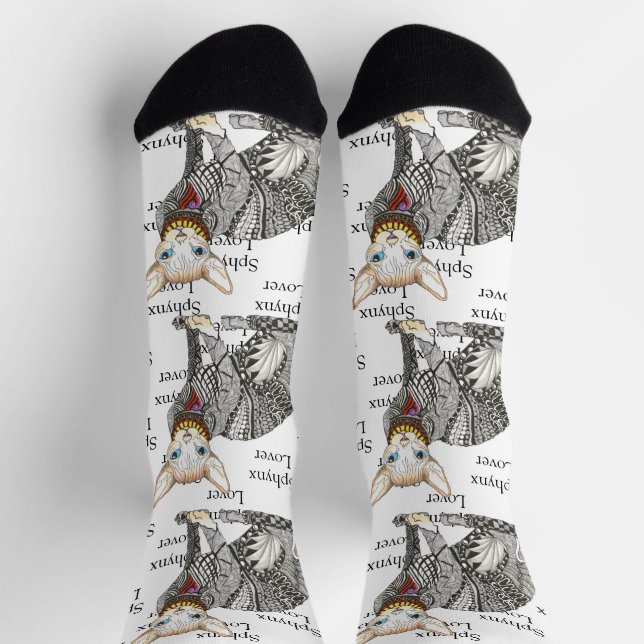 Cute and Colourful Sphynx Lover Socks  (Top)