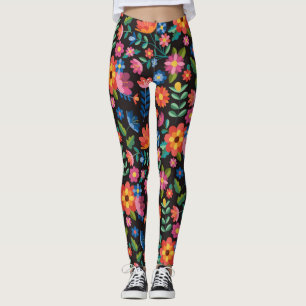 cute and colourful spring flowers leggings