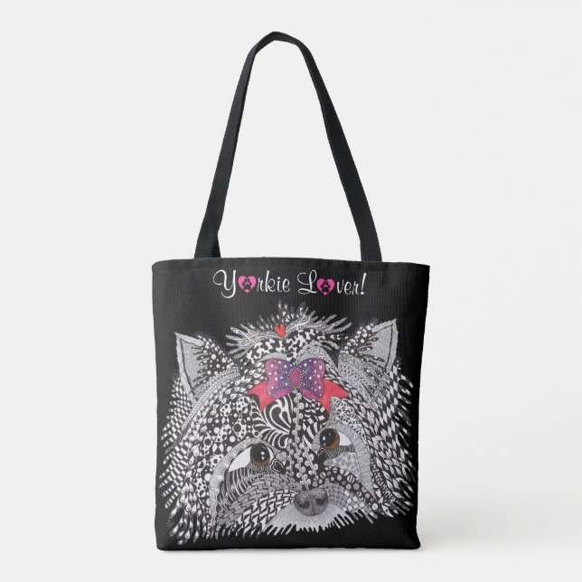 Cute and Colourful Yorkshire Terrier Tote Bag (Back)