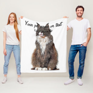 Cute and Cool, Maine Coon Cat Fleece Blanket