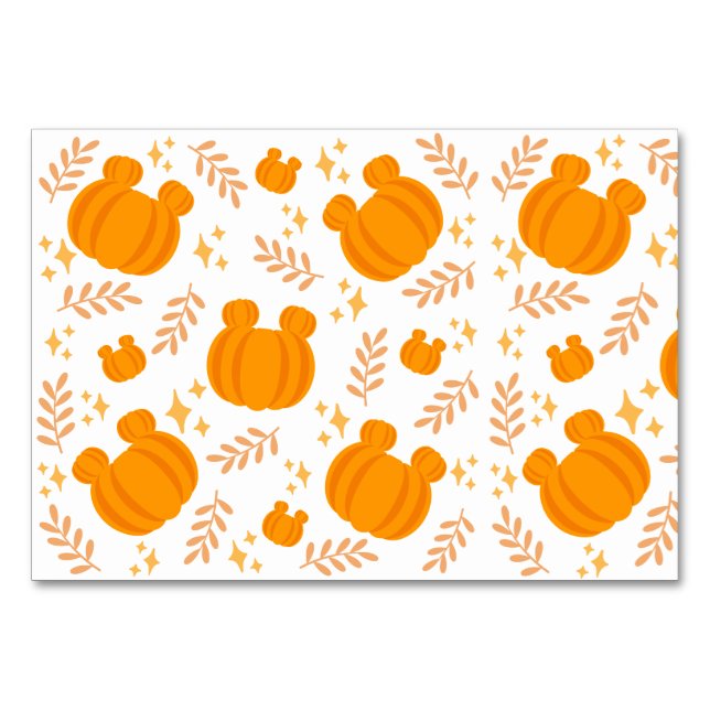 Cute and cozy pumpkin patch table number (Front)