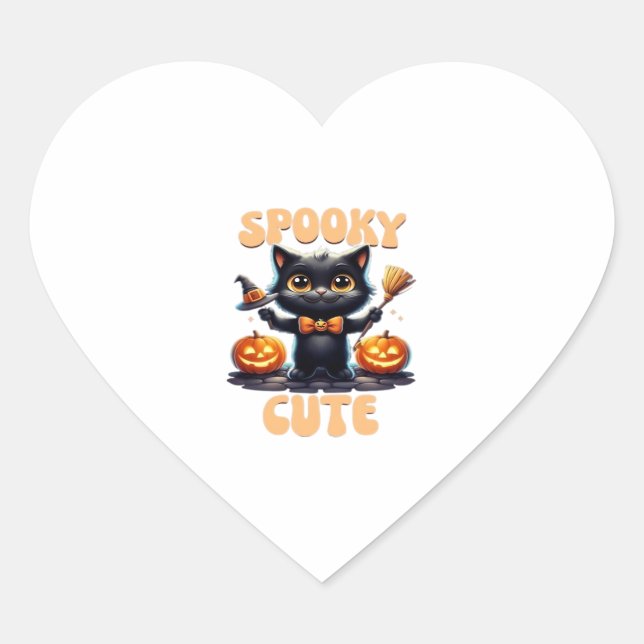 Cute and creepy black cat Classic T-Shirt Heart Sticker (Front)