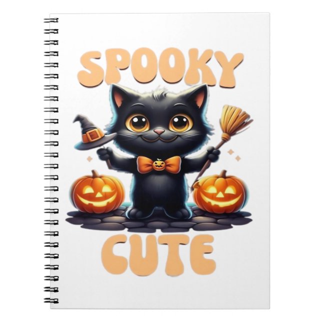 Cute and creepy black cat Classic T-Shirt Notebook (Front)