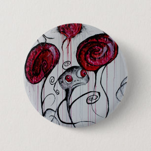 Cute and Creepy Creature Whimsical Goth Horror Art 2 Inch Round Button