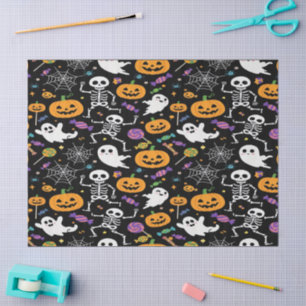 Cute and Creepy Skeletons For Halloween Tissue Paper