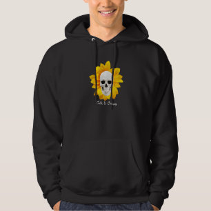 Cute and Creepy Skull Skeleton Sunflower Witchy Go Hoodie