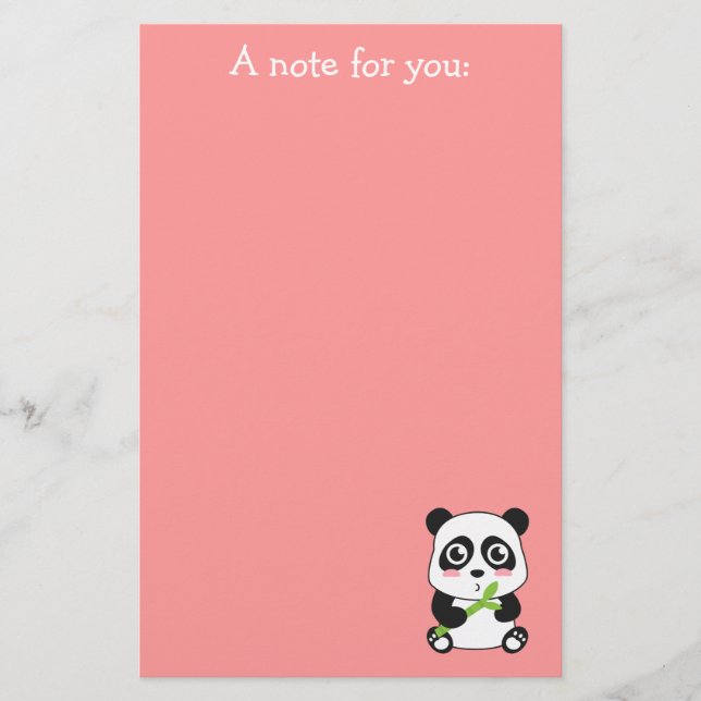 Cute and Cuddly Baby Panda Stationery (Front)
