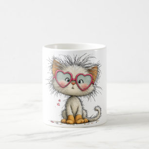 Cute and cuddly kitty on coffee mug