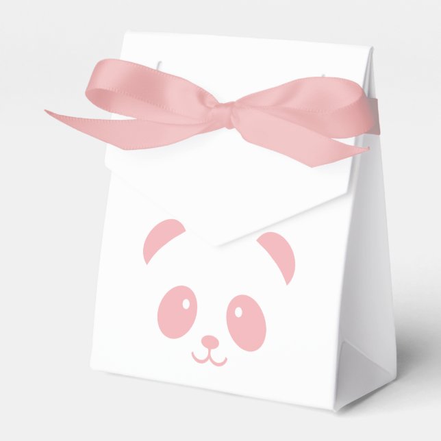 Cute and Cuddly Pink Panda Favour box (Front Side)
