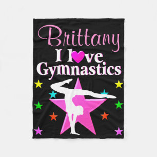 CUTE AND CUDDLY PINK PERSONALIZED GYMNAST BLANKET