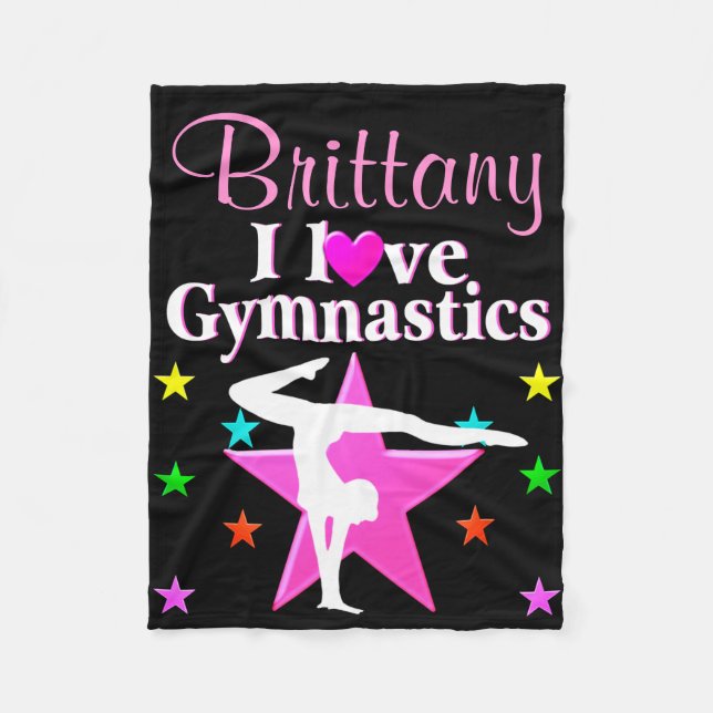 CUTE AND CUDDLY PINK PERSONALIZED GYMNAST BLANKET (Front)