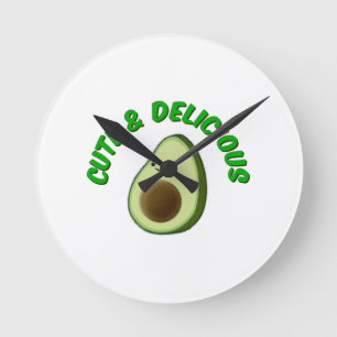 Cute And Delicious Avocado Round Clock