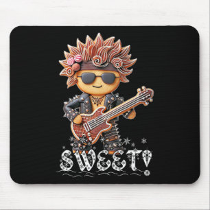 Cute And Edgy Christmas Gingerbread Rockstar Fun Mouse Pad
