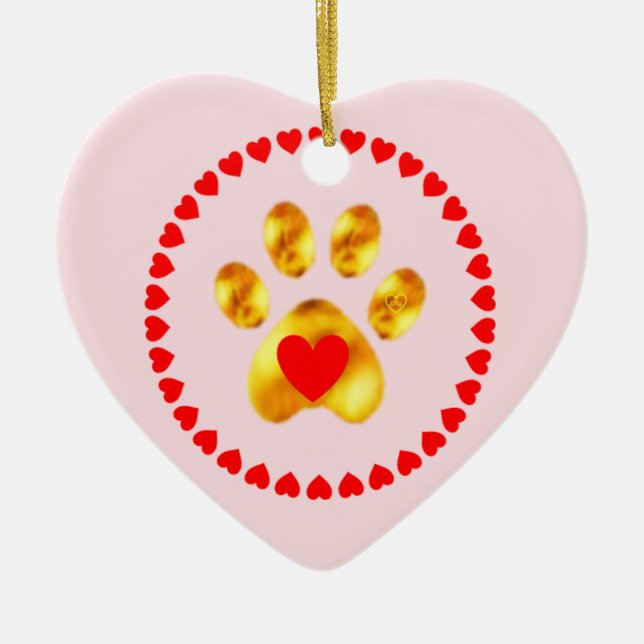 Cute and elegant gold paw ceramic ornament (Front)