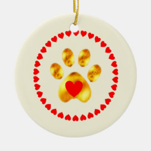 Cute and elegant gold paw ceramic ornament
