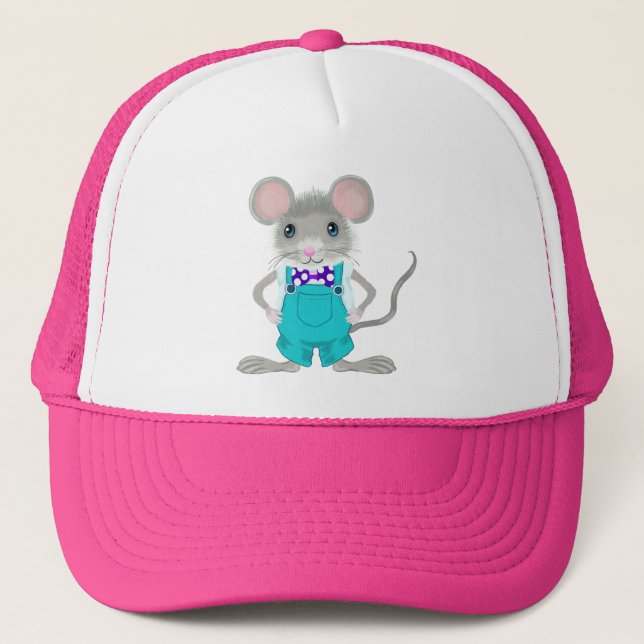 Cute and elegant little mouse trucker hat (Front)