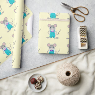 Cute and elegant little mouse wrapping paper