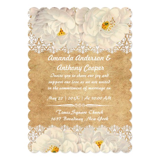 Cute and elegant vintage style floral card