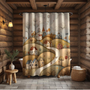 Cute and Enchanting Vintage Village Scene