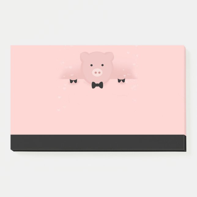 Cute and Fancy Pink Pig Post-it Notes (Front)