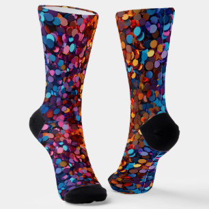 Cute and Fun Abstract Sequins  pattern  Socks