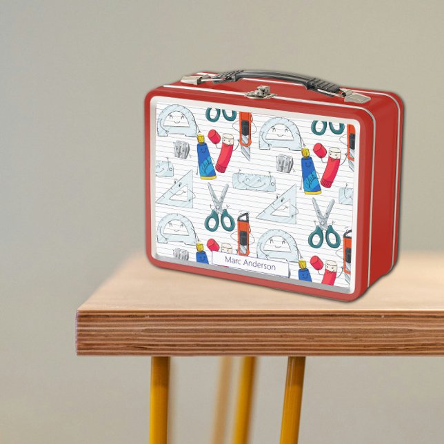 Cute and Fun Hand Drawn Design Metal Lunch Box (Cute and Fun Hand Drawn Design Metal Lunch Box)