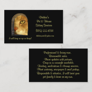 Cute and Fun House and Pet Sitting Business Busine Card