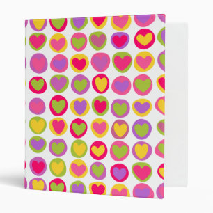 Cute and Fun Multicolor Valentine's Day Hearts  Binder