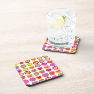 Cute and Fun Multicolor Valentine's Day Hearts Coaster