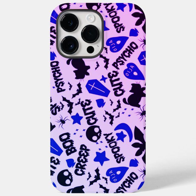 Cute and Fun Purple, Blue and Black Halloween Case-Mate iPhone Case (Back)