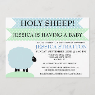 Cute and Fun Sheep Baby Shower invite - customize