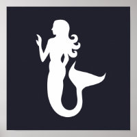Cute and fun silhouette of a MERMAID |