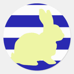 Cute And Funky Bunny Rabbit Stripes Sticker