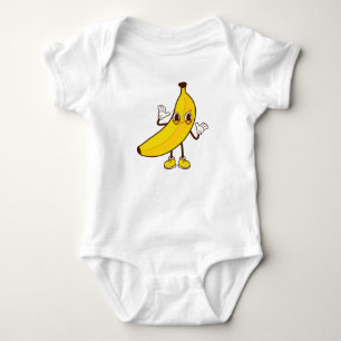 Cute and Funny Banana Cartoon Baby Bodysuit