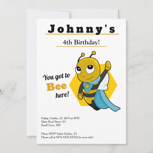 Cute and funny birthday invitation for a child (Front)