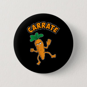 Cute And Funny Carrate Karate Training Carrot Pun 2 Inch Round Button