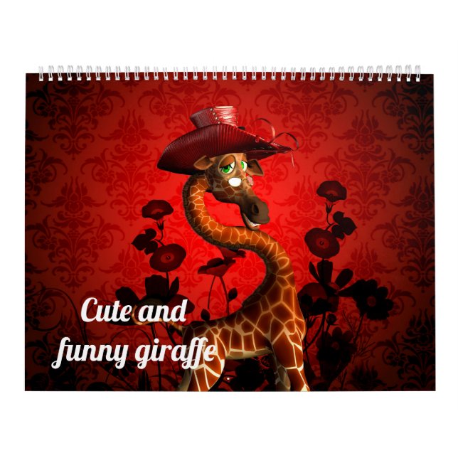 Cute and funny cartoon giraffe calendar (Cover)