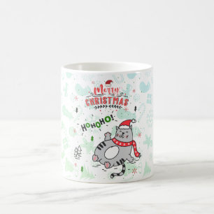 Cute and Funny Cat Christmas joyful Greetings Coffee Mug